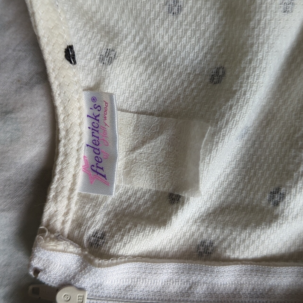 Frederick's of Hollywood White Polka Dot Romper - Picture 2 of 4